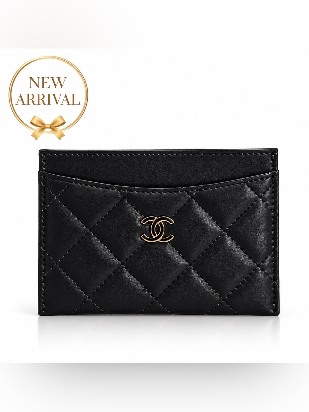🖤 Elegant Quilted Card Holder – Black 🖤